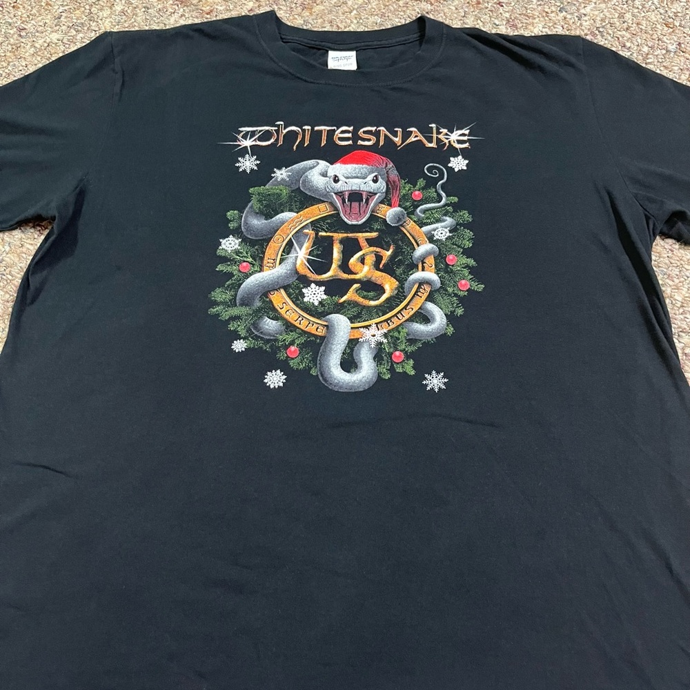 🎸 '17 Whitesnake Band Holiday Themed Serpant Keep It Snakey Doubleside Tour Tee